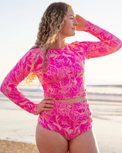 Discount Seea Palomar Crop Top Rashguard - Carmine