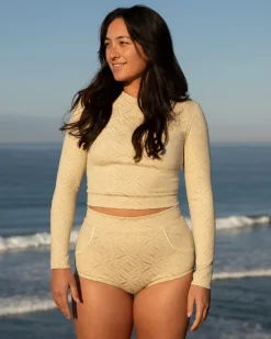 Best Seea Palomar Crop Top Rashguard - Sandshell